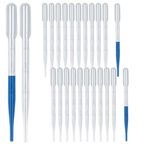120Pcs Plastic Transfer Pipettes 3ml Dropper for Oil | Disposable Dropper, Eyedropper Water Droppers, For Craft Lab Resin Paint - size: 3ml