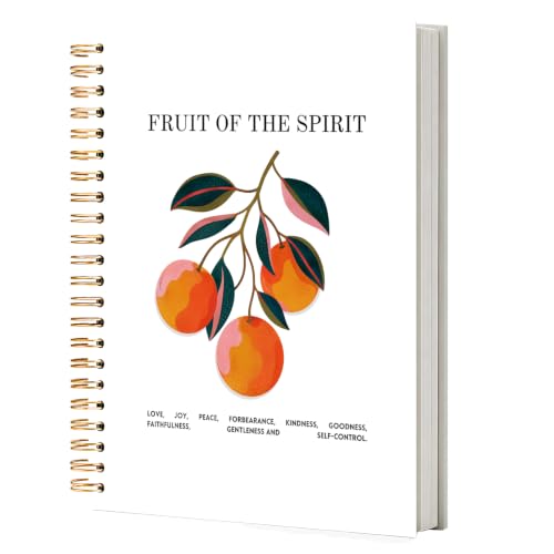 NATSUNO Fruit of the Spirit Christian Spiral Notebook Journal 5.5x8.3in - color: White Fruit of the Spirit