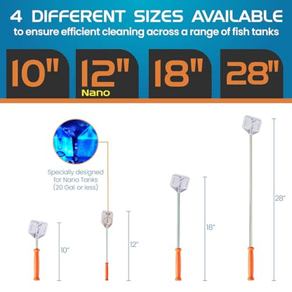 FL!PPER Platinum Aquarium Hand Scraper for Glass and Acrylic Tanks - 18" - size: 18" Rigid Shaft