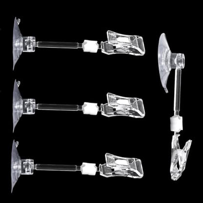 4pcs Suction Cup with Clip Aquarium Suction Cup Clips Seaweed Fish Feeding Clip Saltwater Aquarium Veggie Feeder clamp Fish Accessories (4pcs Suction Cup with Long Clip) - size: 4pcs suction cup with long clip