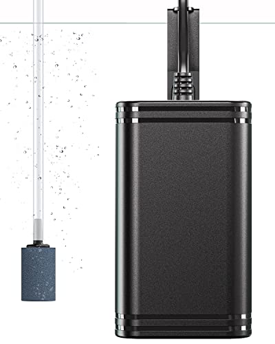 Pawfly Mini Aquarium Air Pump for 3-20 Gallon Nano Fish Tanks 15 GPH Oxygen Aerator Pump with Bracket Airline Tubing Air Stone Control Valve and Check Valve Accessories - size: 15 GPH