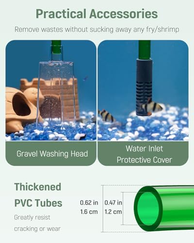 Pawfly Aquarium Water Changer Kit, Fish Tank Siphon Vacuum Cleaner with 6 Feet Long Hose and Extendable Tubing Manual Aquarium Gravel Cleaner Tools for Water Changing Sand Washing and Maintenance