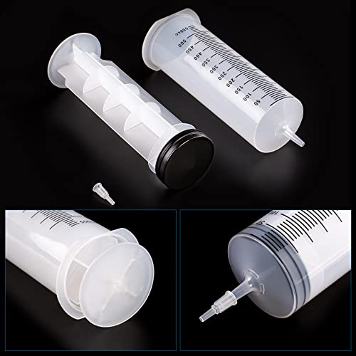 500ml/cc Syringes with Tube 40 Inch Handy Plastic Tubing and Adapter Tip | for Liquid, Refilling Measuring, Dispensing Watering, Plant Irrigation, Feeding Pets, Oil or Glue Applicator - size: 500ML/CC