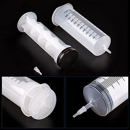 500ml/cc Syringes with Tube 40 Inch Handy Plastic Tubing and Adapter Tip | for Liquid, Refilling Measuring, Dispensing Watering, Plant Irrigation, Feeding Pets, Oil or Glue Applicator - size: 500ML/CC