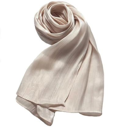 Women Premium Hijab Head Scarf Lightweight Shimmer Scarves Crepe Wedding Shawls and Wraps for Evening Dresses Shiny - color: Light P 14#