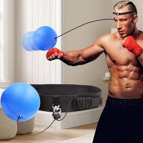 Head Boxing Ball - Boxing Headband Reflex Ball | Training Accessories, Interactive Boxball Integration Set, Practice Fitness Set for Adults Kids
