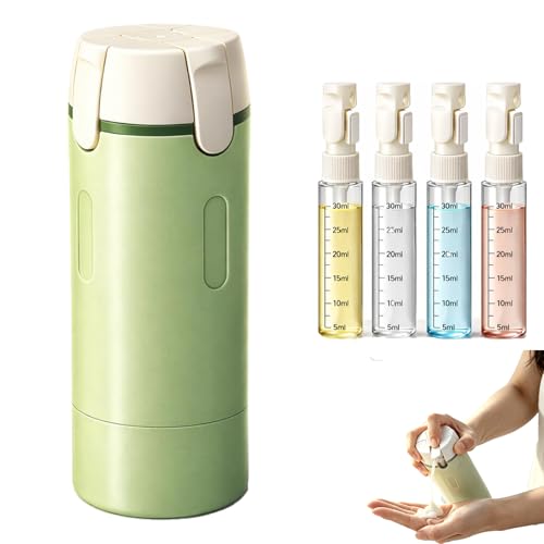 4 in 1 Travel Dispenser Bottle,30ML Refillable Toiletries Container(1Green) - color: Green