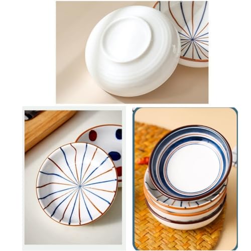 4 Pack 3 oz Small Soy Sauce Dish Ceramic Dipping Sauce Bowls | Japanese Style/Cute/Mini Dipping Bowls for Sushi,Side Dish,Ketchup,Dips,Condiment,Snack/BBQ Party/Stackable - color: Cyan