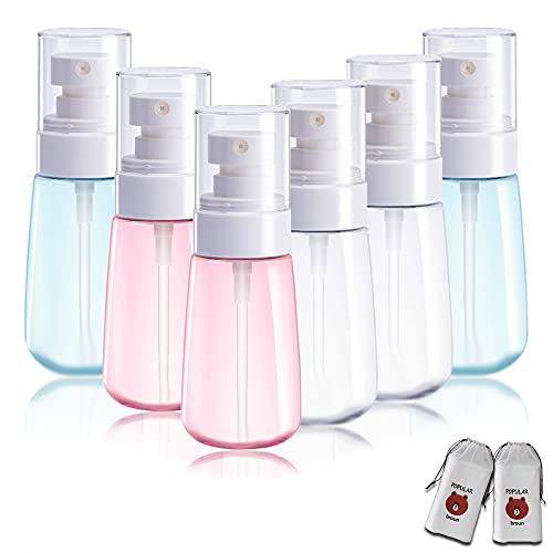 AMORIX 6PCS Small Spray Bottles 2 oz Mini Size Empty Mister for Travel - color: 60ML 6PCS