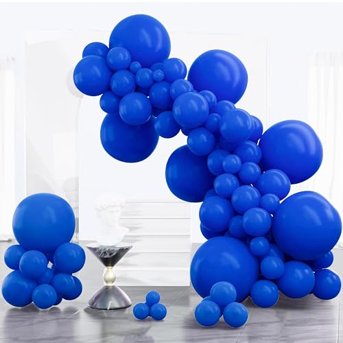 PartyWoo Royal Blue Balloons 100pcs Dark Blue Balloons Different Sizes - color: Blue-y59, size: 5/10/12/18 inch