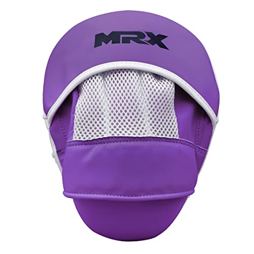 MRX Gel Tech Boxing Hook & Jab Pads MMA Focus Punching Mitts Training Thai Kick Strike Shield Curved Black/White - color: Purple