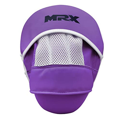 MRX Gel Tech Boxing Hook & Jab Pads MMA Focus Punching Mitts Training Thai Kick Strike Shield Curved Black/White - color: Purple