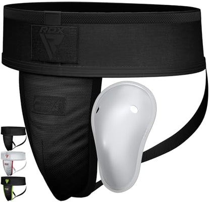 RDX Groin Protector Cup Men, Boxing Kickboxing MMA Muay Thai Sparring Groin Guard, Ventilated Adjustable,Karate Fighting Training, Underwear Jiu Jitsu BJJ Protection, Boys Youth - color: Black, size: Small