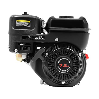 4-Stroke 7.5HP Single Cylinder Gasoline Oil Engine, 212CC Gas Powered Engine with Large Fuel Tank Silencer and Starter Handle, 3600 RPM Portable Engine - size: 7.5HP 212CC BLACK