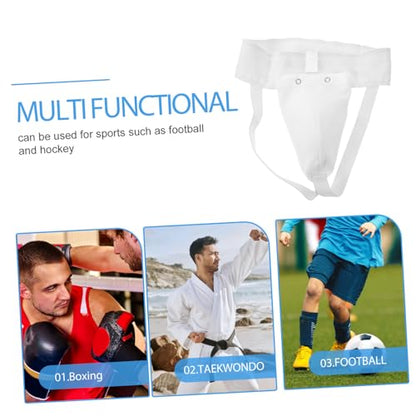 GALPADA Wear-Resistant Breathable Groin Protector Guard for Men Professional Crotch Guard for Boxing Combat Sports and Daily Exercise Comfortable Anti-Friction Design in White
