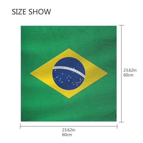 Women's Silk Scarf Square Satin Head Scarves Fashion Neck Scarf Hair Wraps Silk Bandana - color: Brazil Flag