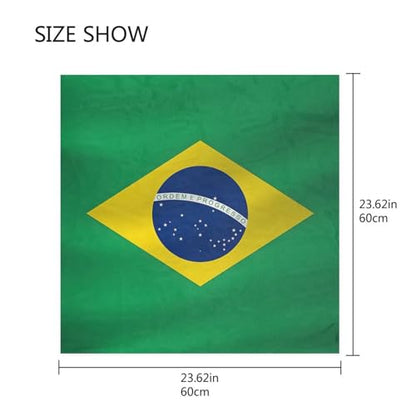 Women's Silk Scarf Square Satin Head Scarves Fashion Neck Scarf Hair Wraps Silk Bandana - color: Brazil Flag
