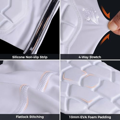COOLOMG Knee Pads Wrestling Basketball Football Volleyball Youth Kids Adult Protective Knee Compression Sleeves White M - color: White, size: Medium