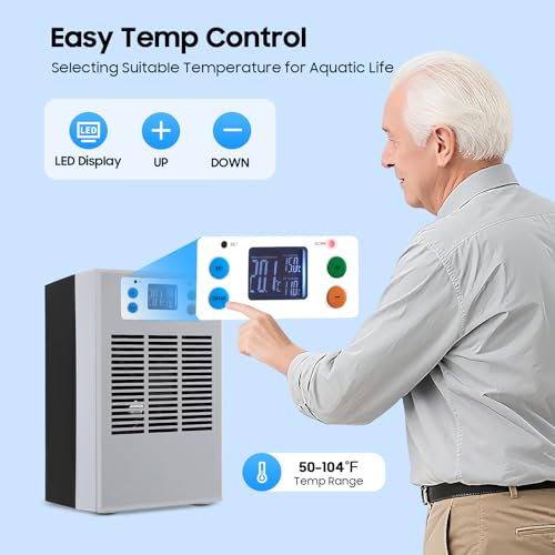 Aquarium Chiller Water Chiller, 30L/7.93GAL Aquarium Cooler 100W, Chiller Constant Temperature Cooling System for Fish Tank,Jellyfish,Coral