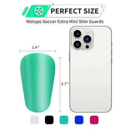 Extra Mini Soccer Shin Guards for Toddler, Kids, Youth & Adults | Ultra Lightweight Insert Small Shin Pads, Boys Girls Men Women, Shock-Absorbing Protection, 3.7×2.4 In, Training & Matches - color: Aqua