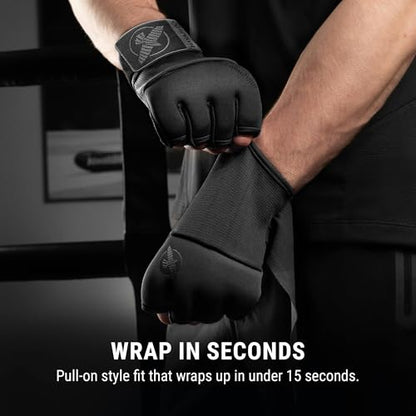 Hayabusa Deluxe Quick Wraps for Men and Women - Boxing & Martial Arts Hand Wraps - color: Black, size: Medium