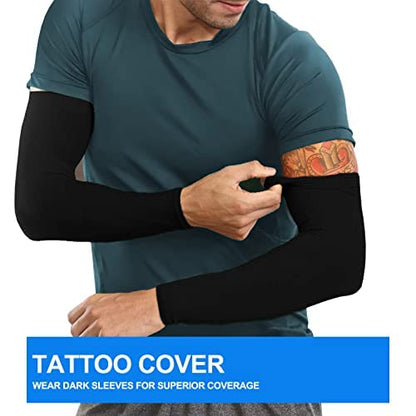 4 Pair UV Sun Protection Arm Sleeves for Men & Women,Cooling UPF 50 Arm Cover for Baseball,Cycling,Basketball - color: Black-3 Pairs