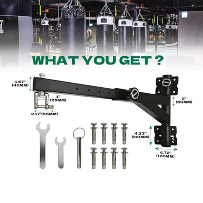 Heavy Duty Punching Bag Hanger, Wall Mounted Punching Bag Hanger, Adjustable Length and Height Heavy-Duty Punching Bag Bracket, Suitable for Home Gym - style: Length and Direction Adjustable