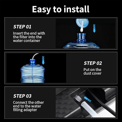 2-Pack Silicone Water Pump Hose, 1/4 in ID 3.3FT | Food Grade Tube, For 5-Gallon Electric USB Manual Automatic Drinking Water Pump, Desktop Water Dispenser & Home Brewing