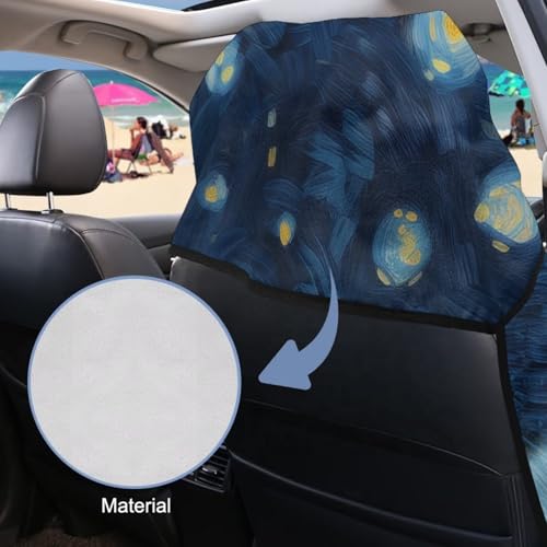 Starry Cat Print Car Towels for Seats Sweat Absorption Car Seat Towel Cover After Gym Non Slip Towel Automotive Seat Covers for Truck Sedan SUV, Easy to Install and Clean - color: Blue - Starry Cat