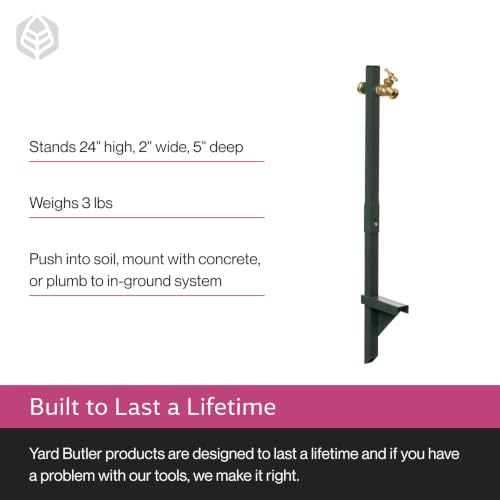 Yard Butler IHBE-6KD Garden Hose Bib Extender - Durable Hose Stand for Keeping It Elevated - Convenient Garden Accessory - Rust-Resistant - Anti-Kink Design - Easy Installation | Durable Garden Hose Bib Extender, Keeps Hose Elevated, Rust-Resistant, Anti-