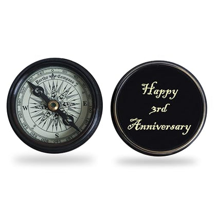 Personalized Brass Compass with Wooden Box – Custom Engraved Inspirational Compass Gift for Birthday, Wedding, Anniversary, Graduation, Retirement & Special Milestones