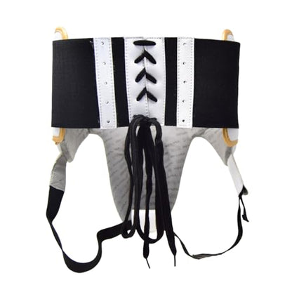RIVAL Boxing RNFL100 Professional No-Foul Groin Protector with Laces, Dual Waist Straps, Ultra-Lightweight Construction, and Super-Rich Microfibre PU - color: White/Gold, size: Small