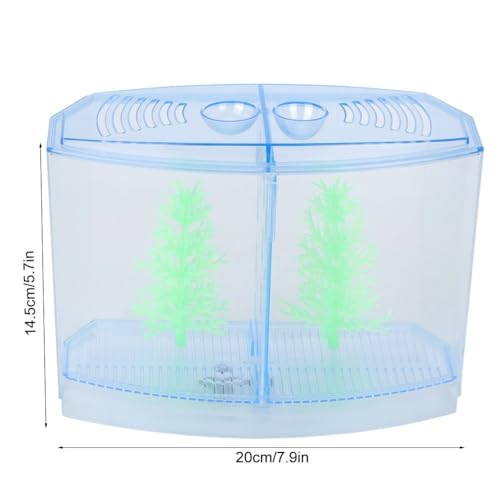 Mini Fish Breeding Box Acrylic Isolation Tank with Dirt Groove for Aquarium Fish Observation and Protection (Double) - size: Double