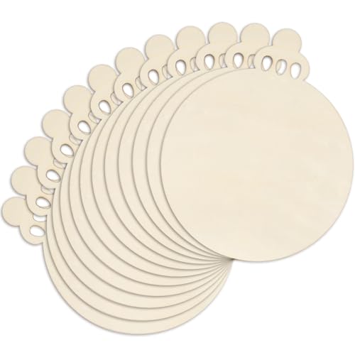 Anglechic 12 Pcs 12 Inch Christmas Ball Wood Cutouts DIY Wooden Christmas Ornaments for Crafts Unfinished Round Wooden Ornaments Natural Wood Circles for Crafts Centerpieces Holiday Decorations - color: Ball, size: 12 Inch