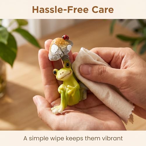 Resin Frog Ornaments for Fish Tanks and Home Decor,Enchanting Whimsical Frogs Reading Trio