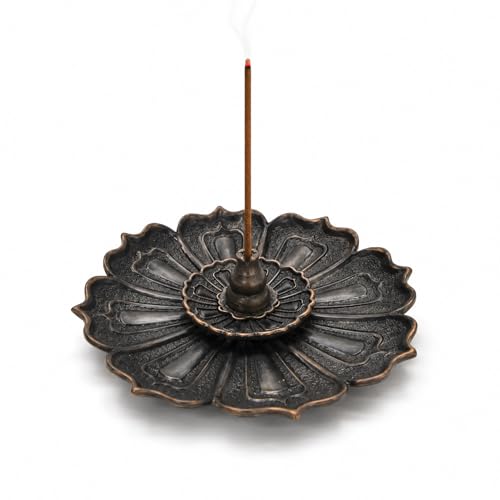 Incense Holder for Sticks, 3-in-1 Lotus and Gourd Incense Burner with Detachable Ash Catcher, Spiritual Japanese Decor for Yoga and Meditation - size: Standard