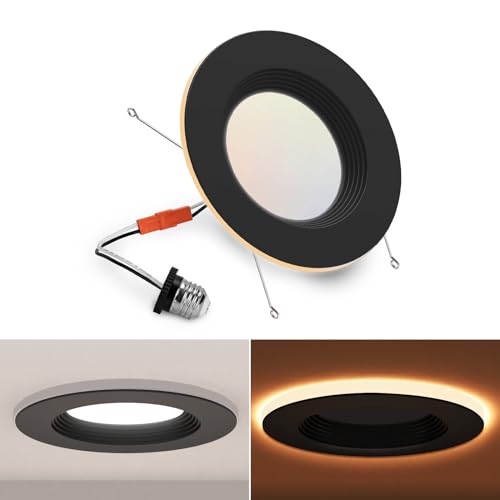 POWERASIA 12 Pack 5/6 Inch LED Metal Recessed Lighting with Night Light - color: 5CCT+NT-BK, size: 1PACK-6IN