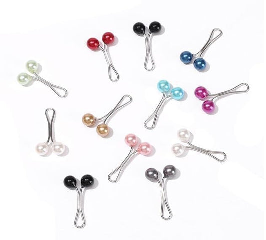 12Pcs Multicolor Hijab Pins for Women, Muslim Pearl Scarf Clips, Crystal Rhinestone Brooch Pins, Headscarf Pearl Pins, Brooch Pin Clips for Sweater for Jewelry Accessories, Safety Pins