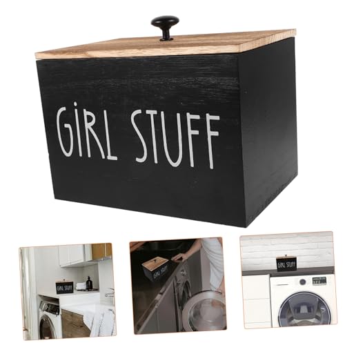 LABRIMP Wooden Cotton Balls Cotton Pads Organizer Storage Box Lid Swab Dispenser Desk Accessory Smooth Edges Easy to Use