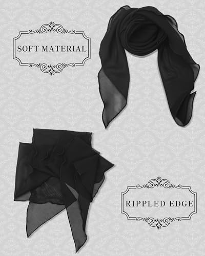 Chiffon Scarf for Women, Removable Flower Neck Scarf Light Soft Fashion Rose Scarves Versatile Headband or Hair Band - color: Black