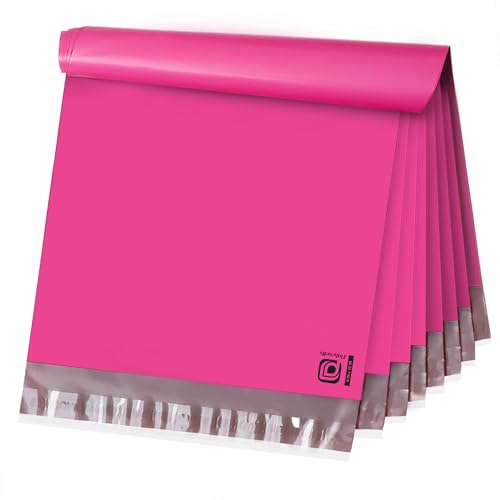 POLYSELLS 100 pcs 9x12 Inches Pink Poly Mailers Shipping Envelopes, Strong Adhesive Sealing, Waterproof, and Tear-resistant Postal Mailing Bags for Clothing and Accessories - color: Pink, size: 9"x12"