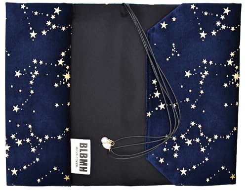 BLBMH 5x8 Book Cover | Handmade Non-Stretch Fabric Sleeve with Bookmark | for Paperback Bible Journal | Privacy Reading Gift for Women - Velvet Blue - color: Velvet Blue