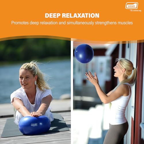 SISSEL Pilates Soft Ball Gray | 8.5 in | Phthalate- & Latex-Free PVC | for Deep Relaxation & Muscle Strengthening | 340 lbs Capacity | Includes Exercise Guide - color: Gray, size: 8.5"