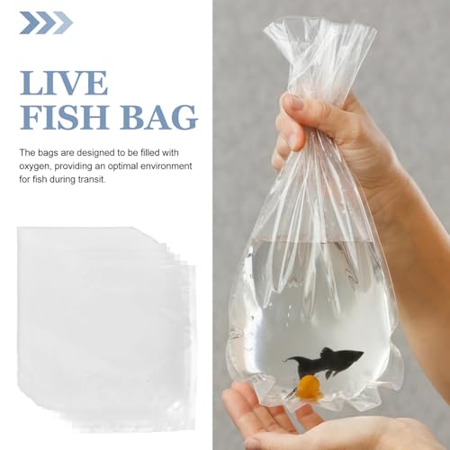 100pcs 20x27cm Aquarium Fish Transport Bags with Oxygen Filling Food Grade Live Fish Shipping Pouches for Fry and Seafood Packaging