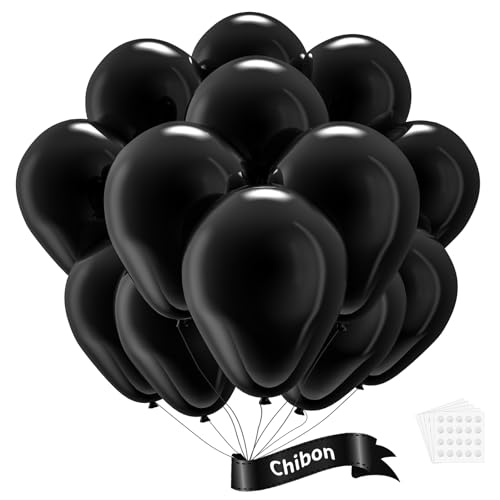 Black Latex Balloons, 150pcs 5 inches Round Helium Balloons for Black Themed Wedding Graduation Anniversary Birthday Party Backdrop Decorations - color: Black, size: 5 inches