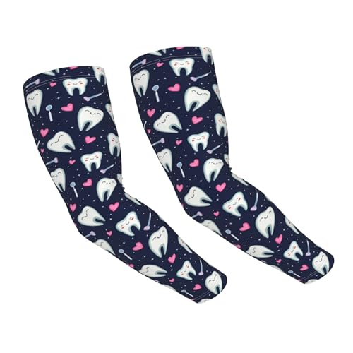 Arm Sleeves Outdoor Garden Sports Cooling Sun Sleeve for Women Men Farm - color: Dental