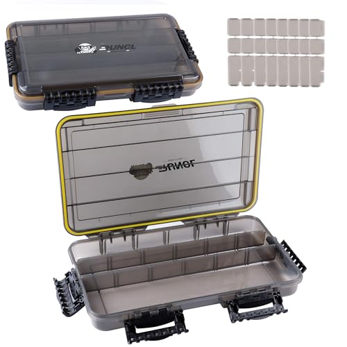 RUNCL Fishing Tackle Box, Waterproof Tray for Jigs Lures, Thicker Floating Tackle Utility Box with Adjustable Dividers, 3600/3700/Large 3700 Size - color: 2PCS 3700