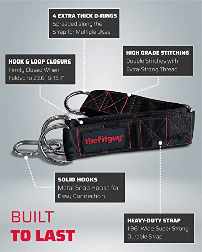 THEFITGUY Cable Extension Strap for Cable Machine Attachments, Gym (Single) | Multifunctional heady-duty strap with 5 length options for cable machines, handles, ropes, pull-up bars & more