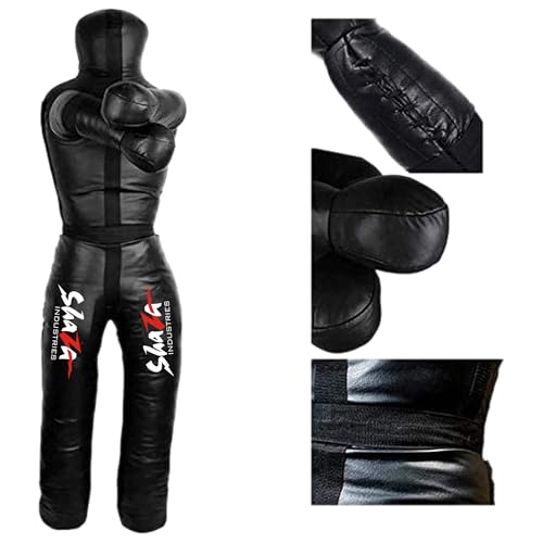Shaza MMA BJJ Wrestling Throwing Dummy Bag, Durable PU Leather, Unfilled (40 inch | 100 cm)