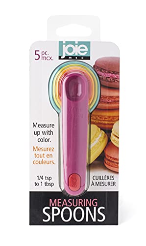 Joie Measuring Spoons, Assorted Colors, Imperial and Metric Measurements, 5-Piece Set - style: Measuring Spoons